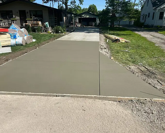 residential concrete driveway installation near springfield il