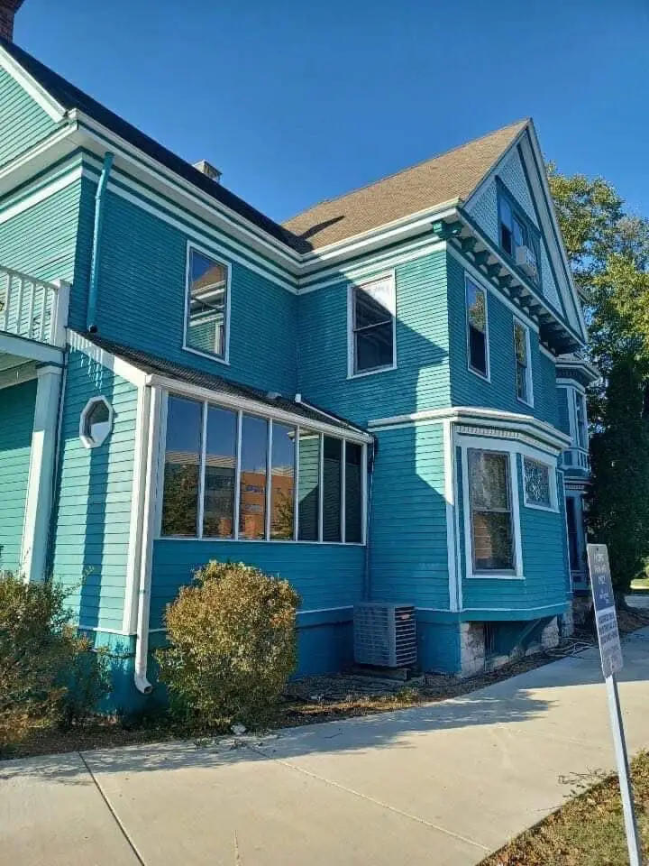 Historic building exterior showcasing completed restoration work in Springfield, IL